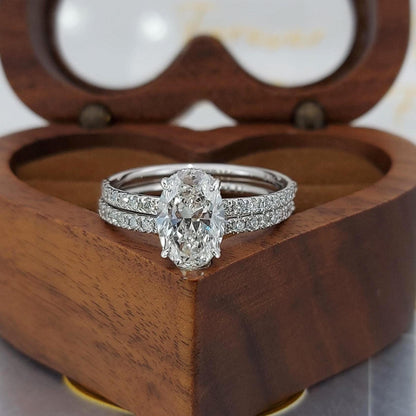 2 Ct IGI Certified Oval Lab Diamond Hidden Halo Engagement Ring