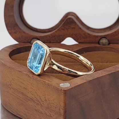 3 Ct Emerald Emerald, Aquamarine Engagement Ring