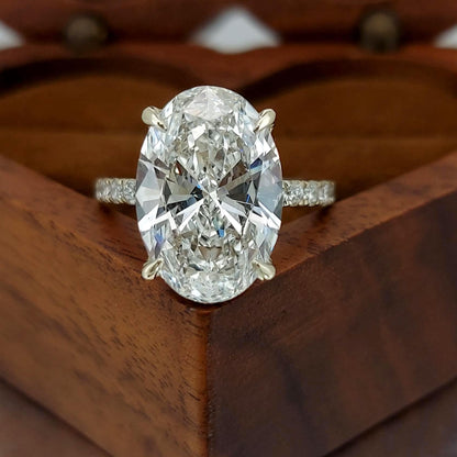 5.5 Ct IGI Certified Oval Lab Diamond Engagement Ring