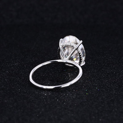 7 CT Oval Moissanite Engagement Ring, Oval Cut Engagement Ring, Thin Band Oval Ring, white Gold Oval Solitaire engagement Ring