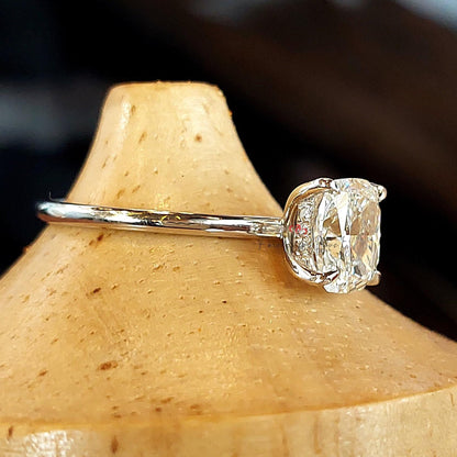 1.5 Ct IGI Certified Cushion Lab Diamond Hidden Halo Engagement Ring