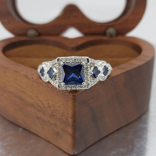 Princess Blue Sapphire Band