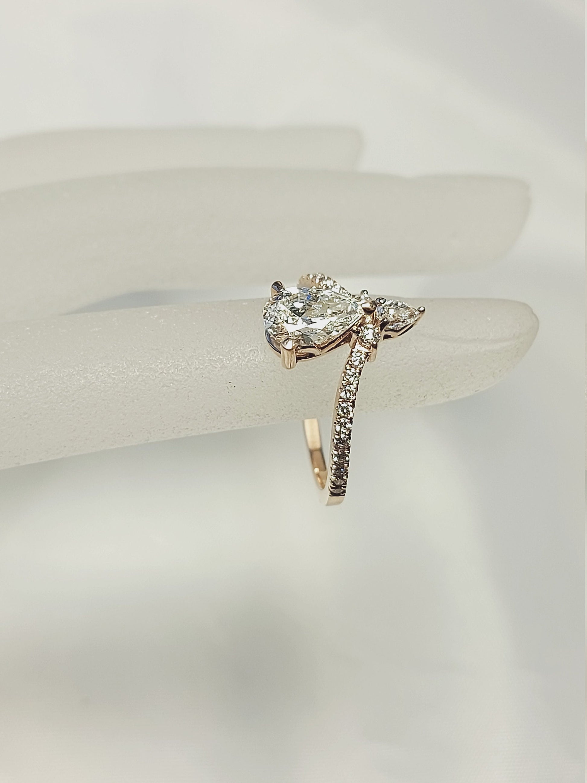 8 Ct IGI Certified Pear Lab Diamond Engagement Ring