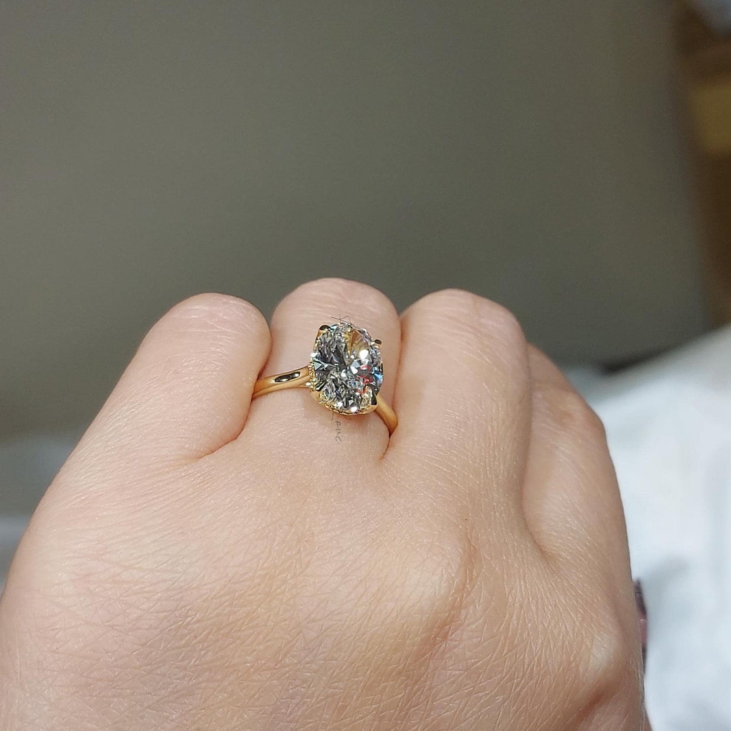 3.5 Ct Oval Lab Diamond Solitaire Engagement Ring Oval cut 1Ct Moissanite Brilliant Cut engagement ring in 935 Argentium Silver — custom handcrafted by Forever For Love