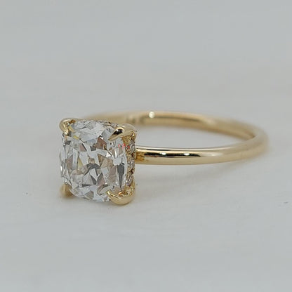 IGI Certified Old Mine Lab Diamond Hidden Halo Engagement Ring