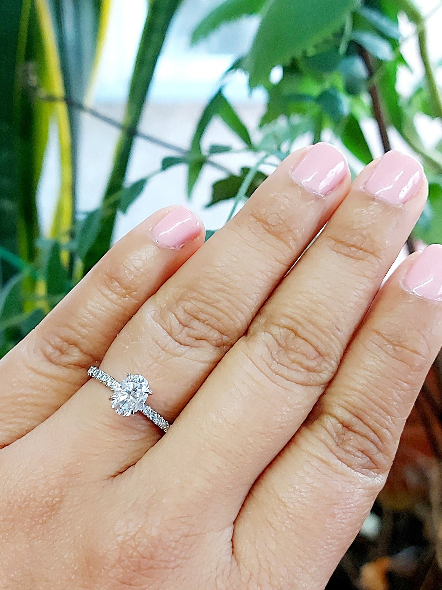 GIA Certified Oval Natural Diamond Solitaire Engagement Ring Oval cut 1Ct Moissanite Brilliant Cut engagement ring in 935 Argentium Silver — custom handcrafted by Forever For Love