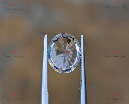 Saphir Blanc 3.51 carats, pierre précieuse ovale naturelle de Ceylan, 9.5 x 8 x 6.1mm, gemme de haute qualité