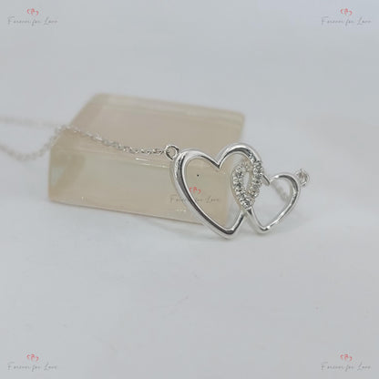 Collier Cœur Diamant, Or Blanc 14 carats, Pendentif Cœur Minimaliste Délicat, Véritable Collier Diamant Femme, Cadeau Saint-Valentin pour elle.