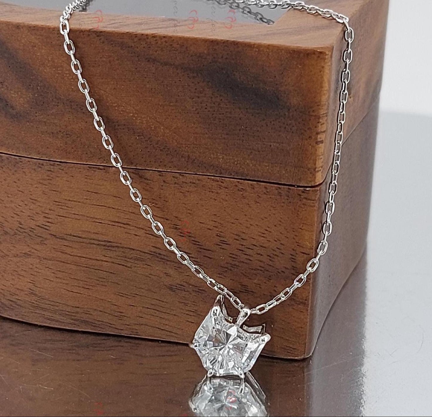 1 Carat cat diamond Necklace, 14k white Gold, Dainty Minimalist cat Pendant, Diamond Womens Necklace, Special Gift For Her. Moissanite engagement ring in Gold or Platinum — custom handcrafted by Forever For Love