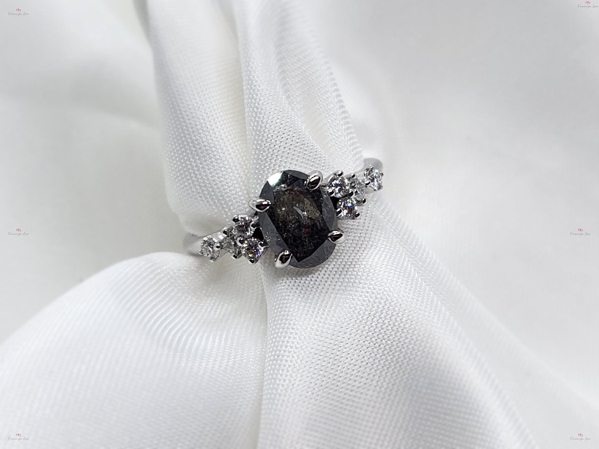 Oval Natural Diamond Solitaire Engagement Ring