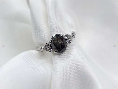 Oval Natural Diamond Solitaire Engagement Ring