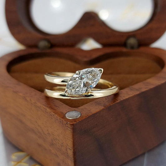 IGI Certified Marquise Lab Diamond Engagement Ring