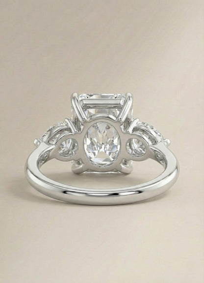 5 Ct IGI Certified Radiant Lab Diamond Three Stone Ring