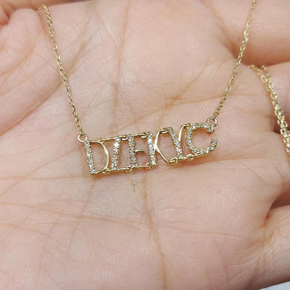 Personalisierte Namenskette aus 14 Karat Gold, ein bedeutungsvolles und zeitloses Geschenk für sie, Gold, Silber, Roségold, Baby-Namenskette, personalisiertes Geschenk für Mama