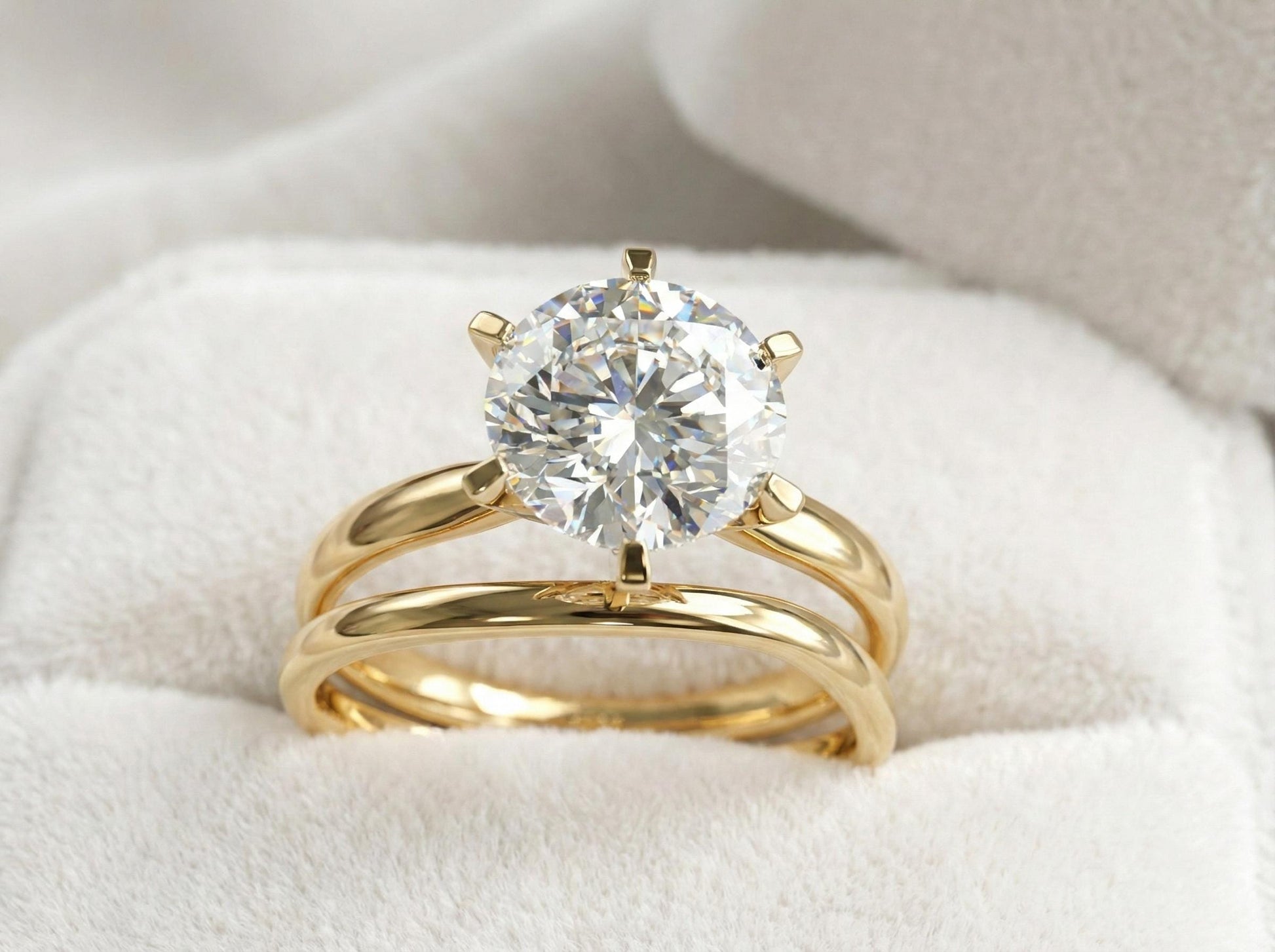 3 Ct Round Moissanite Solitaire Engagement Ring