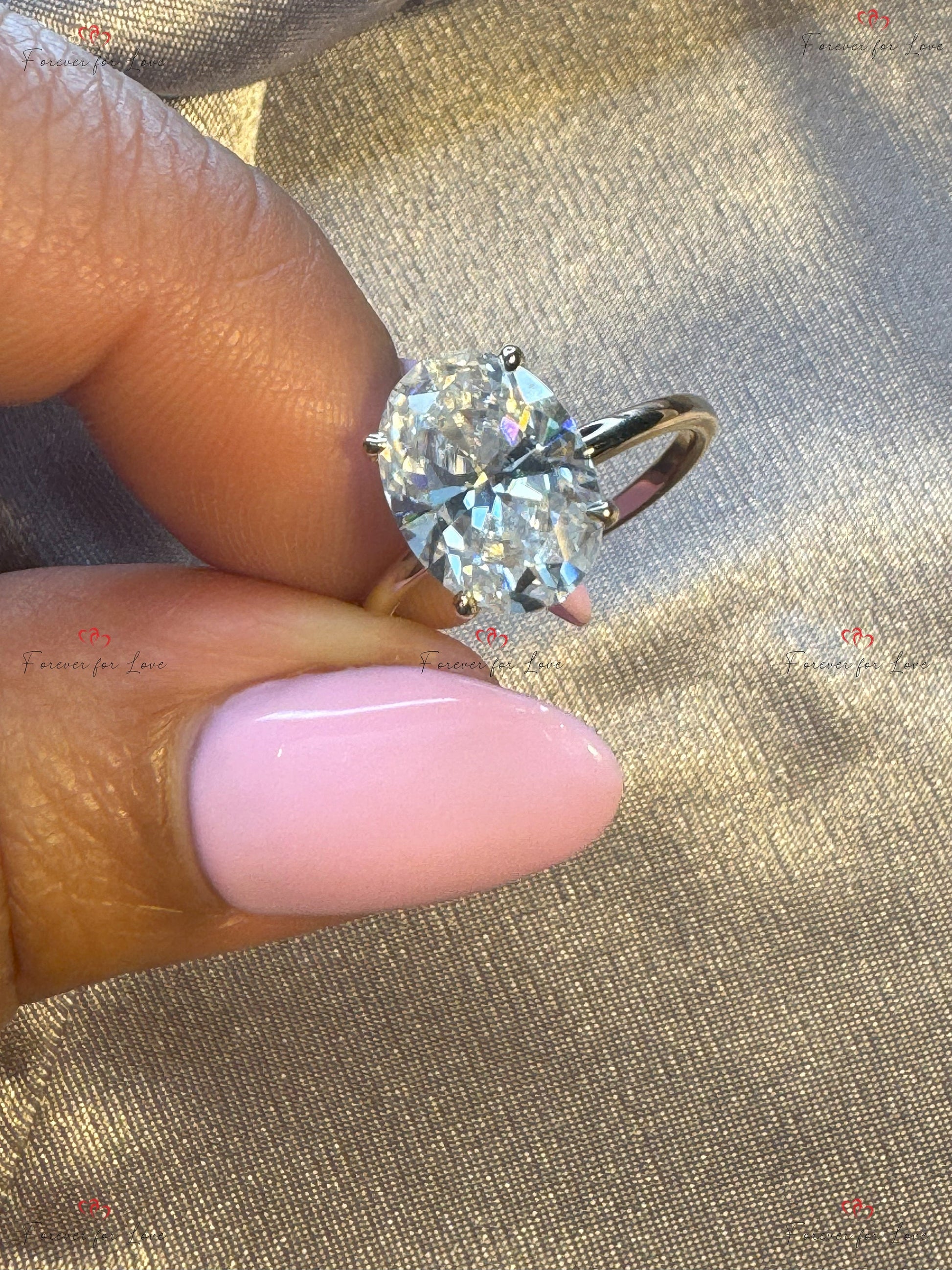 Oval Engagement Ring, 3.5Ct hybrid Crushed ice Oval 11*8mm Moissanite engagement ring, diamond double hidden halo ring,.