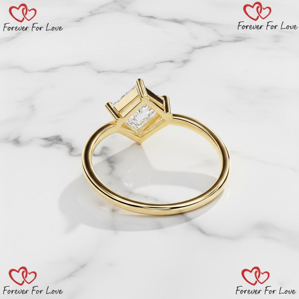 1.00 Ct Princess Lab Diamond Engagement Ring
