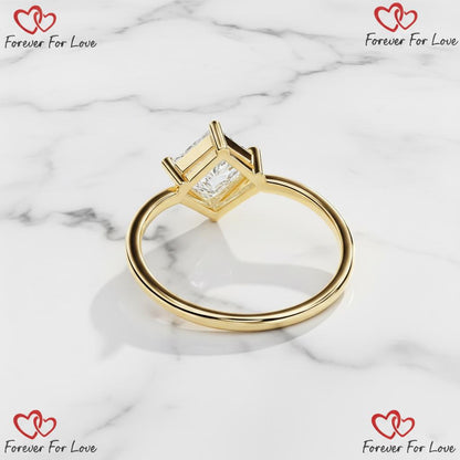 1.00 Ct Princess Lab Diamond Engagement Ring