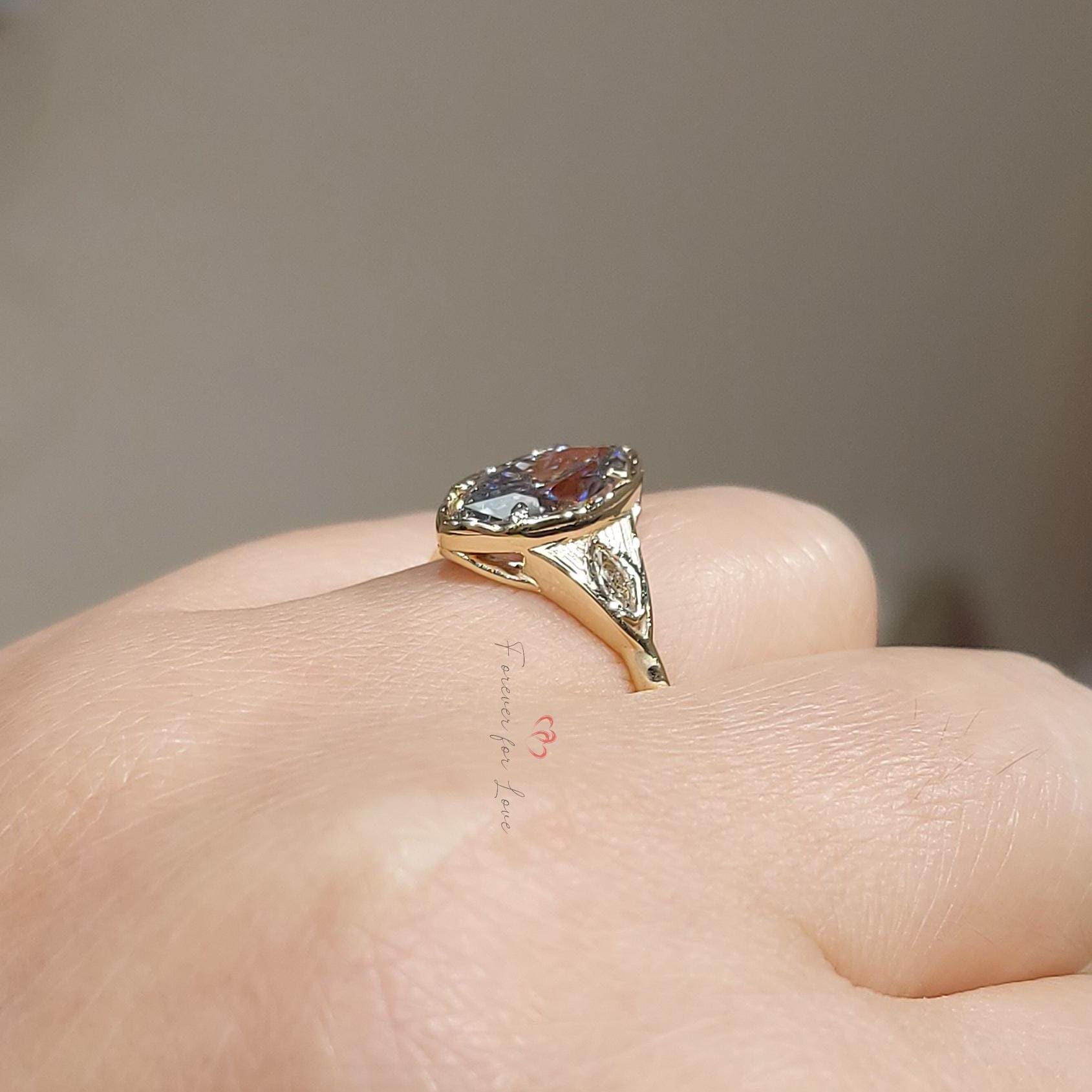 Marquise Diamond, Moissanite Engagement Ring