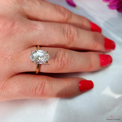 3 Ct IGI Certified Oval Lab Diamond Solitaire Engagement Ring