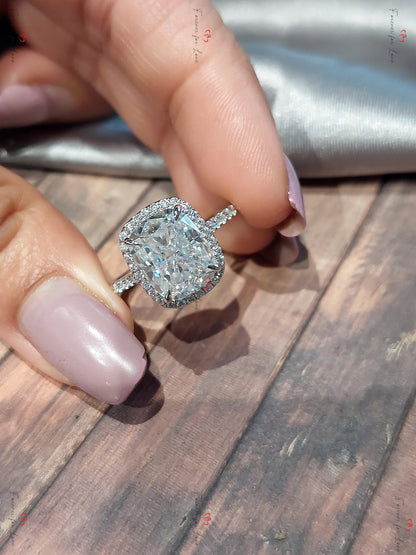 Radiant Diamond, Moissanite Solitaire Engagement Ring