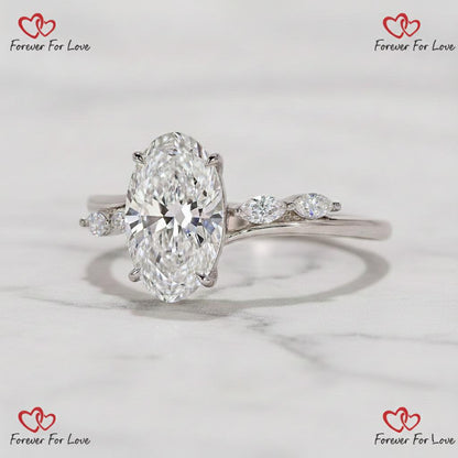 2.1 Ct IGI Certified Oval Lab Diamond Engagement Ring