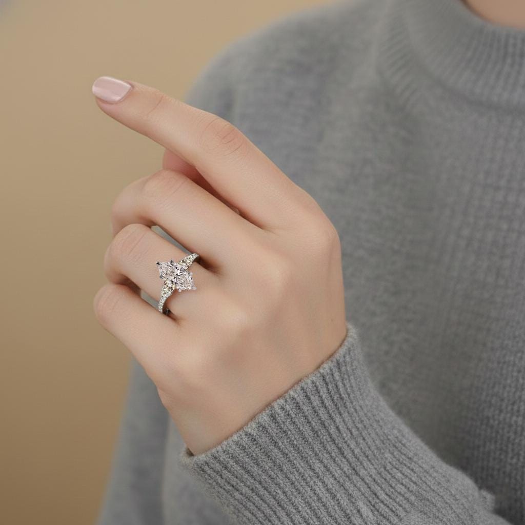 1 Ct IGI Certified Pear Lab Diamond Ring