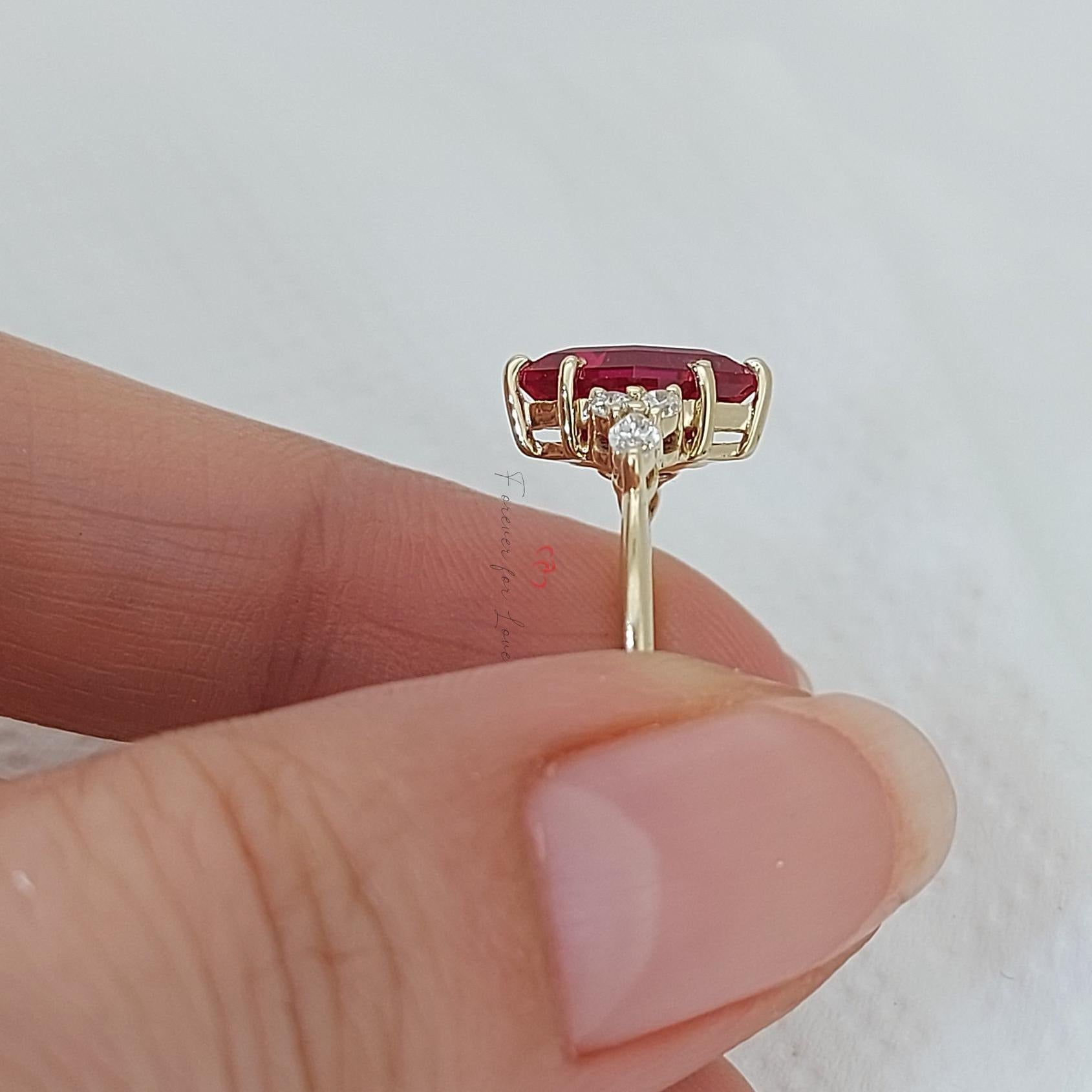 Marquise Red Diamond, Ruby Engagement Ring