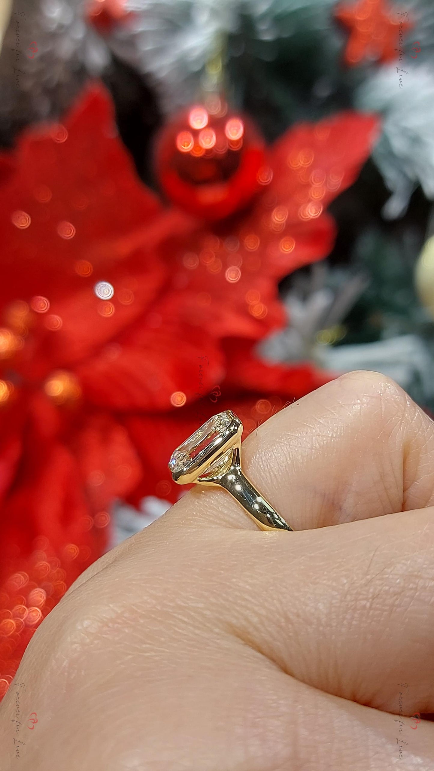 3 Karat Smaragd Labordiamant, Smaragd Solitär Verlobungsring Emerald cut Moissanite engagement ring in 935 Argentium Silber — custom handcrafted by Forever For Love