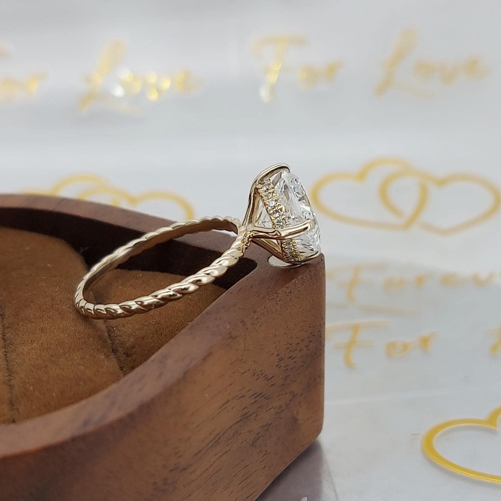 3 Ct IGI Certified Cushion Lab Diamond Engagement Ring