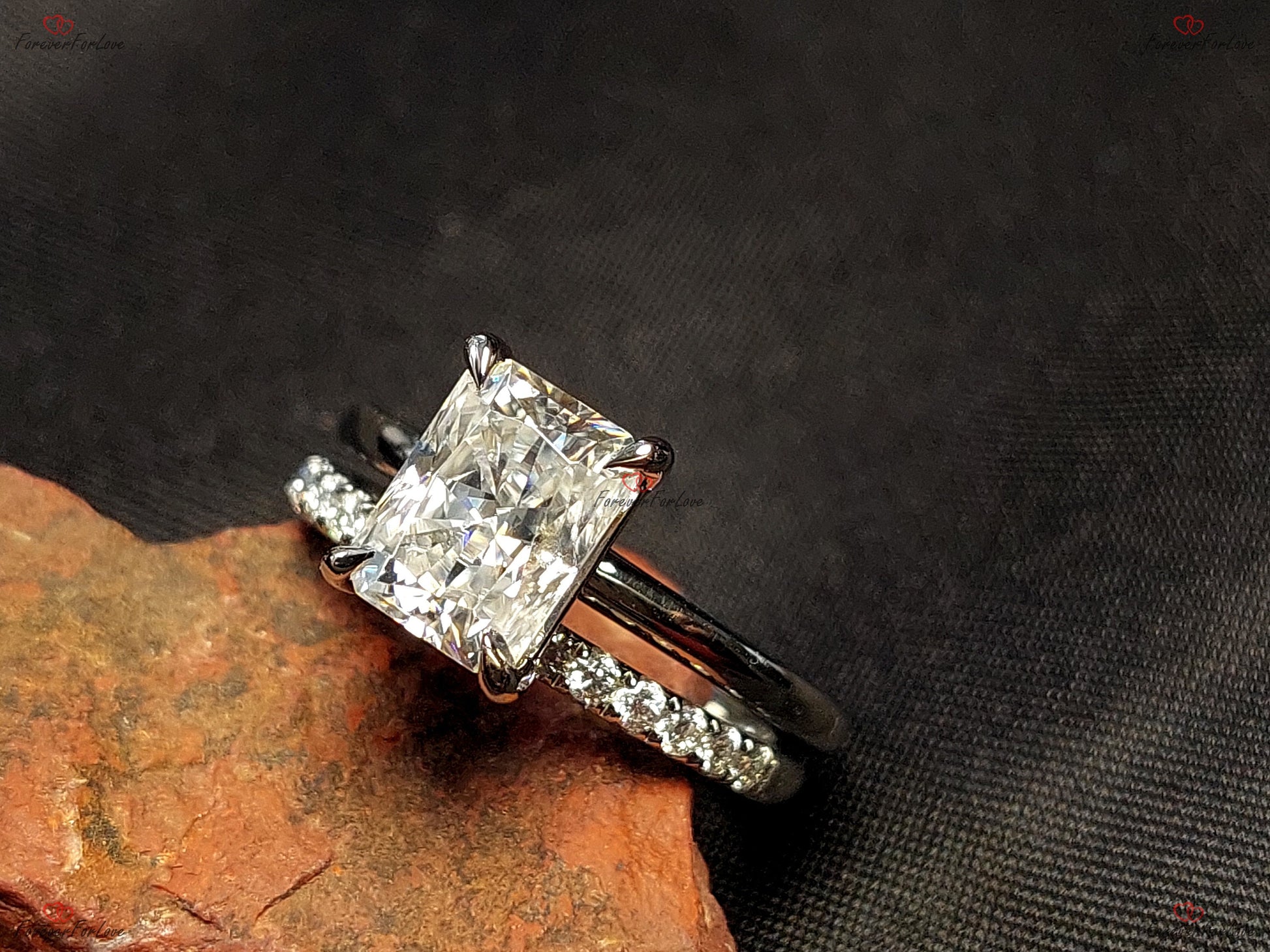 2 Ct Radiant Moissanite Eternity Band