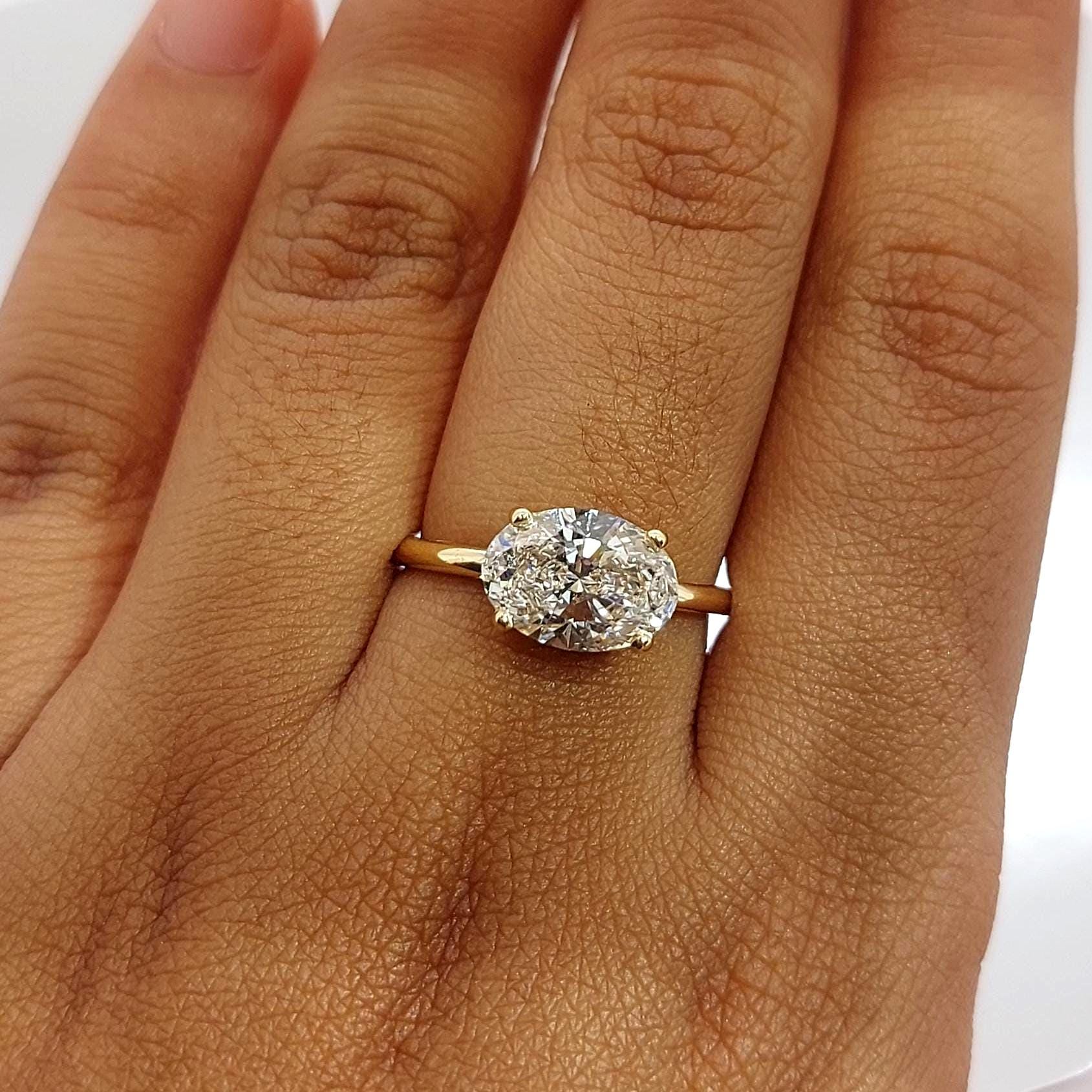 3 Ct IGI Certified Oval Lab Diamond Solitaire Engagement Ring