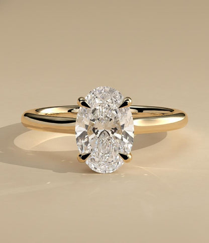 3.5 Ct Oval Moissanite Hidden Halo Engagement Ring