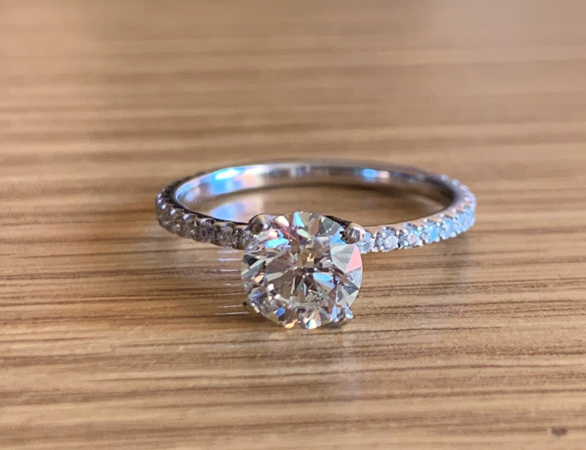1.2 Ct Round Moissanite Hidden Halo Engagement Ring