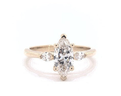 Pear Natural Diamond Halo Engagement Ring
