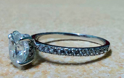 GIA Certified Oval Natural Diamond Solitaire Engagement Ring