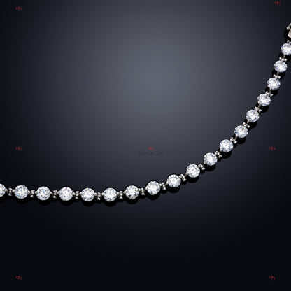 14K Weißgold 6 Karat Diamant Tennisarmband, im Labor gezüchtetes Diamantarmband, wunderschönes 4 mm rundes weißes Diamantarmband Geburtstagsgeschenk für Mama