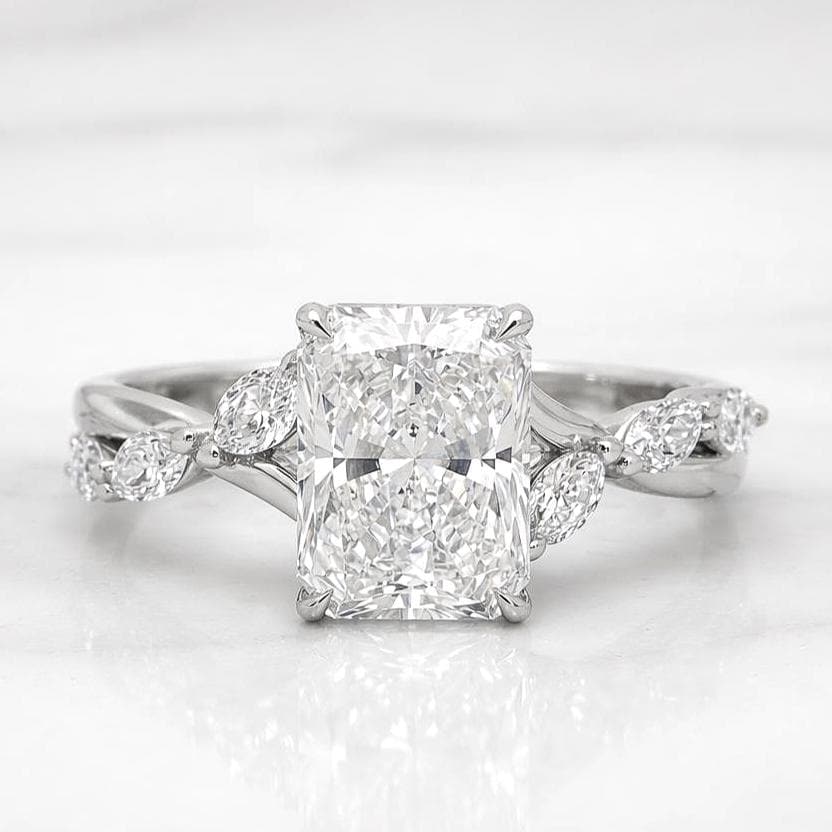 4.3 Ct IGI Certified Radiant Lab Diamond Engagement Ring