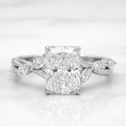 4.3 Ct IGI Certified Radiant Lab Diamond Engagement Ring