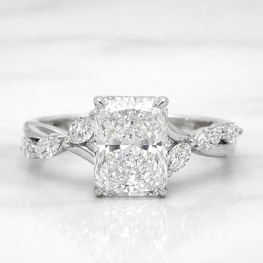 4.3 Ct IGI Certified Radiant Lab Diamond Engagement Ring