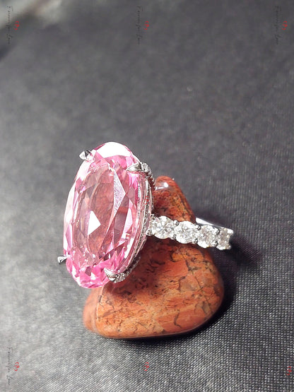 10 Ct Oval Pink Sapphire Engagement Ring