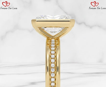 5.5 Ct IGI Certified Radiant Lab Diamond Engagement Ring
