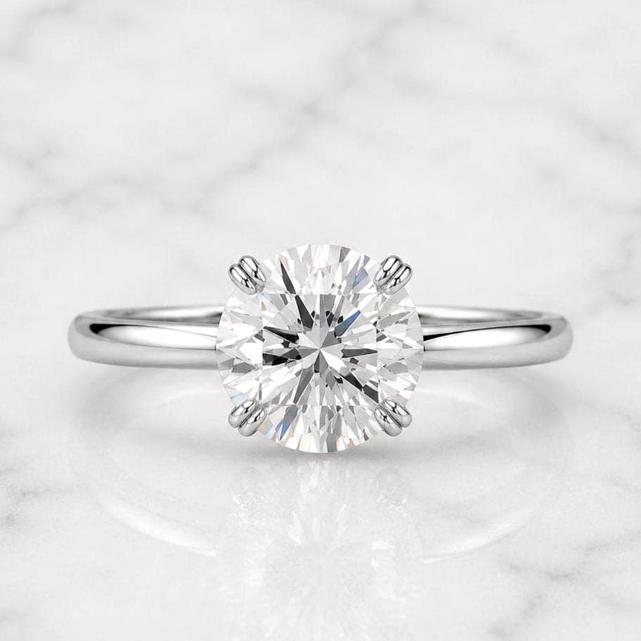 4 Ct IGI Certified Round Lab Diamond Solitaire Ring