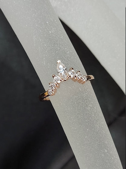 Marquise Moissanite Stacking Ring