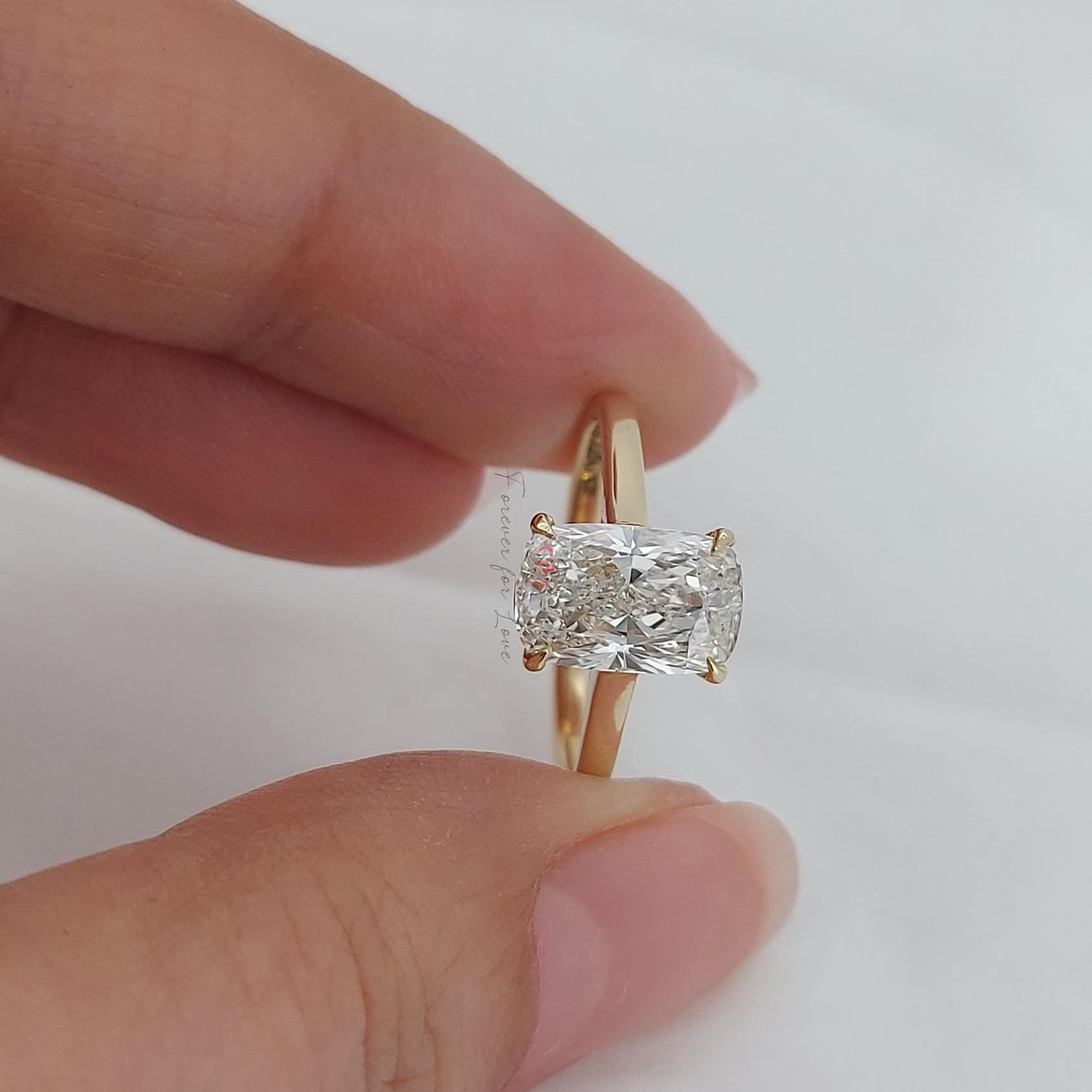 2 Ct IGI Certified Cushion Lab Diamond Engagement Ring