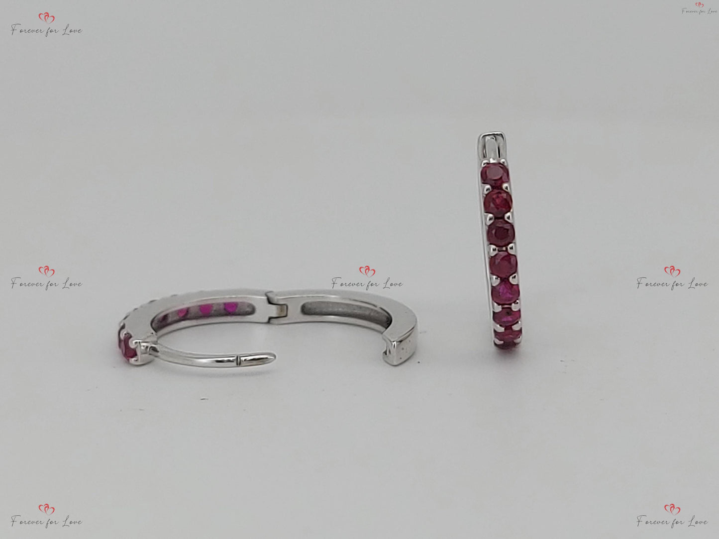 Natural Ruby Earrings / Huggie Earrings / 14k Gold 10MM Ruby Huggie Hoop Earrings / July Birthstone / Last Minute Gift Idea, Gift for Mom Sapphire engagement ring in Gold or Platinum — custom handcrafted by Forever For Love