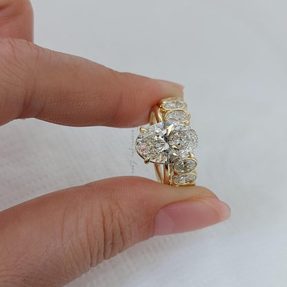4 Ct Oval Lab Diamond Engagement Ring