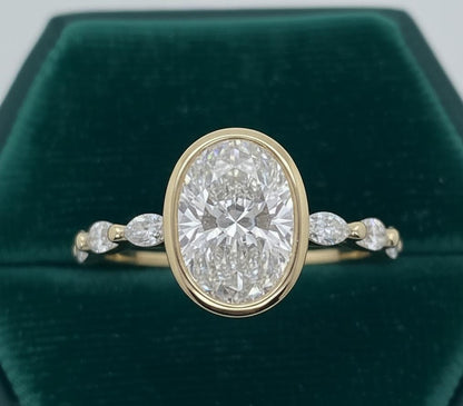 2 Ct IGI Certified Oval Lab Diamond Halo Engagement Ring