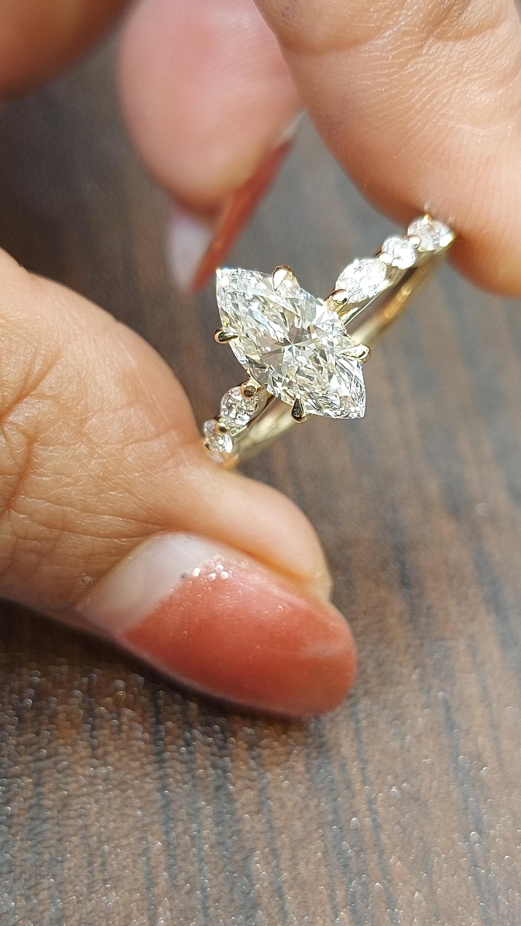 1 Ct IGI Certified Marquise Diamond Band