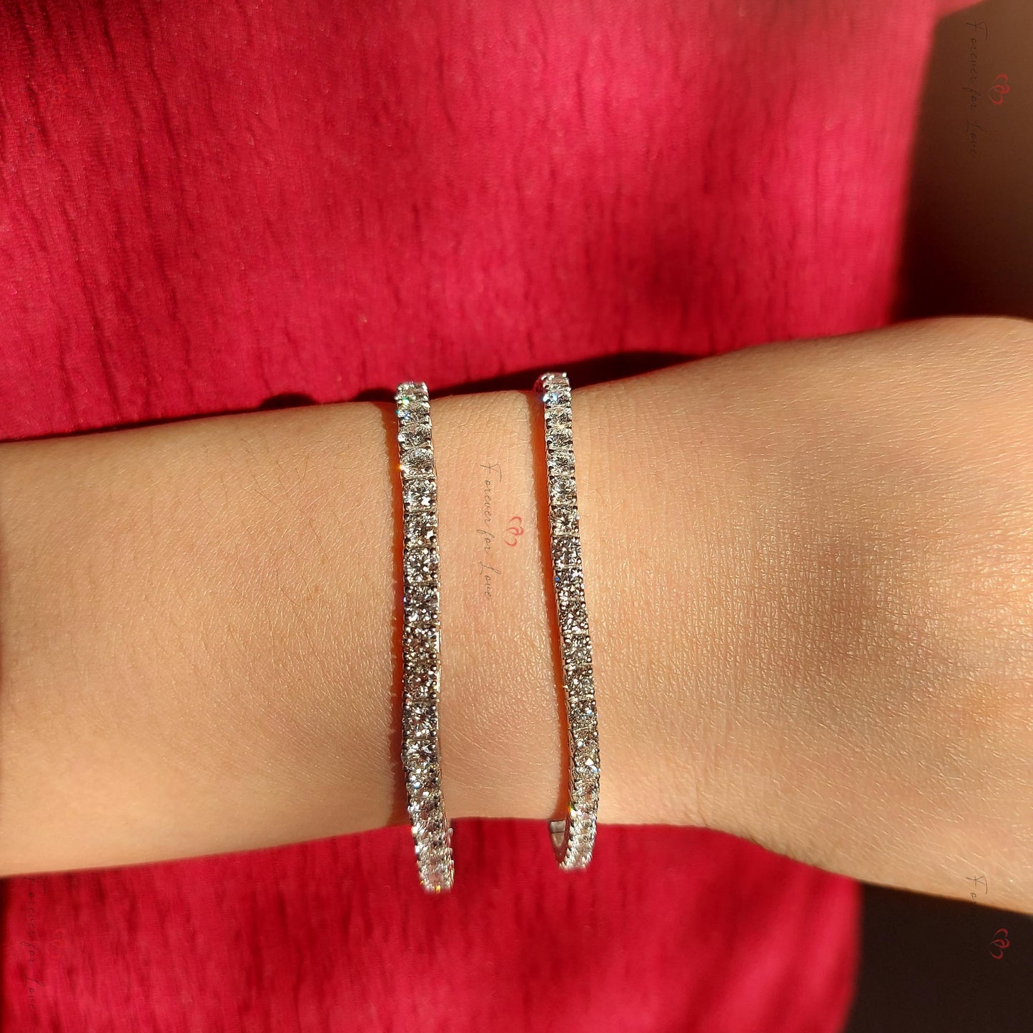14K Weißgold 6 Karat Diamant Tennisarmband, echtes Diamantarmband, wunderschönes 4 mm rundes weißes Diamantarmband als Geburtstagsgeschenk für Mama Moissanite engagement ring in Gold or Platinum — custom handcrafted by Forever For Love